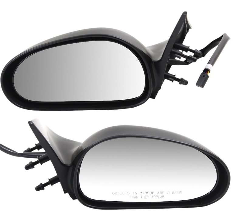 Power Mirror Pair/Set for 1994-1995 Ford Mustang, Right (Passenger) and Left (Driver), Non-Folding, Non-Heated, Paintable Replacement