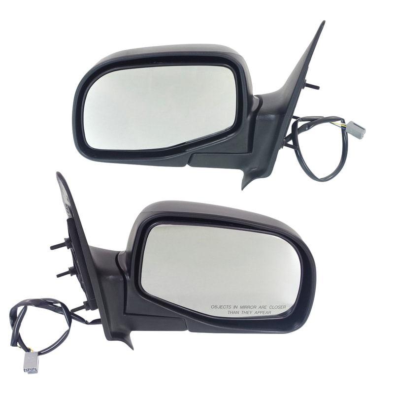 Mirror Pair/Set for Ford Ranger 1993-2005, Right (Passenger) and Left (Driver), Power Operated, Manual Folding, Non-Heated, Textured Finish, Replacement
