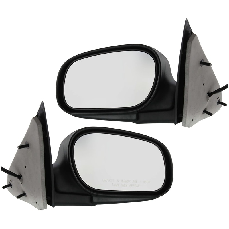 Power Mirror Pair/Set for Ford Crown Victoria 1998-2011, Right (Passenger) and Left (Driver), Manual Folding, Non-Heated, Ready to Paint Replacement