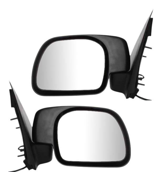 Mirror Pair/Set for Ford F-Series Super Duty 1999-2007, Right (Passenger) and Left (Driver), Non-Towing, Power, Manual Folding, Non-Heated, Textured Replacement - Fits F-250, F-350, F-450, F-550.