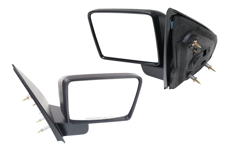 Mirror Pair/Set for Ford F-150 2004-2008, Non-Towing, Manual Adjust & Folding, Non-Heated, Textured, Paddle Style, Excludes Auto Dimming, Blind Spot Detection, Memory, & Signal Light, New Body Style Replacement