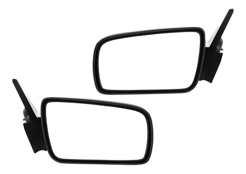 Mirror Pair/Set for 2005-2009 Ford Mustang, Right (Passenger) and Left (Driver), Power Adjustable, Non-Folding, Non-Heated, Textured Finish Replacement
