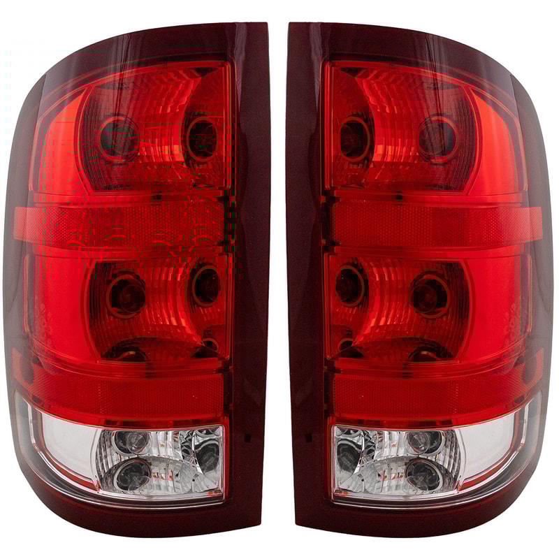 Tail Light for GMC Sierra 2007-2014 Right (Passenger) and Left (Driver) Assembly, Fits SL/ SLE/ SLT/ WT Models, Excludes 2007 Classic - Replacement Pair/Set