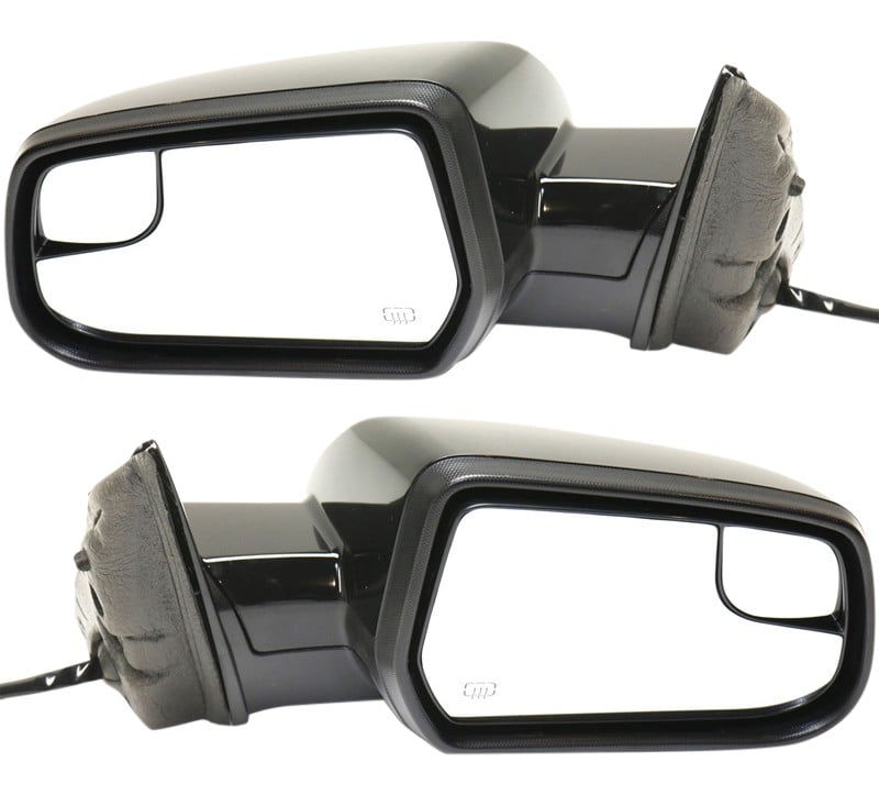 Power Heated Manual Folding Paintable Mirror Pair/Set for GMC Equinox/Terrain 2010-2017, Right (Passenger) and Left (Driver), without Auto Dimming or BSD, with Memory and Signal Light Replacement