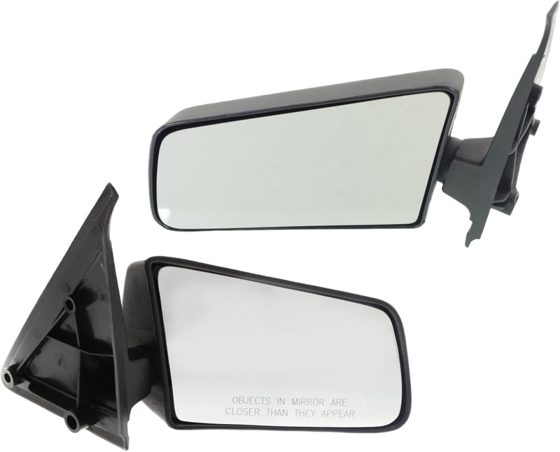 Pair/Set - Manual Folding, Non-Heated Textured Mirror for Chevrolet S10 Pickup (1982-1993) and S10 Blazer (1983-1994), Right (Passenger) and Left (Driver), Manual Adjust, Standard Type Replacement