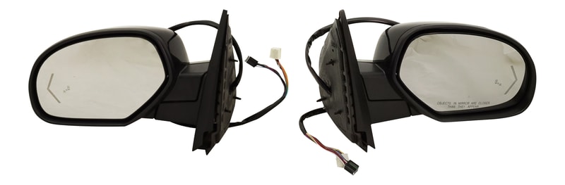 Power Folding Heated Mirror Pair/Set for 2007-2014 Chevrolet Suburban/Tahoe, Right (Passenger) and Left (Driver), Non-Towing, Paintable with Blind Spot Detection, Memory, and Signal Light Replacement