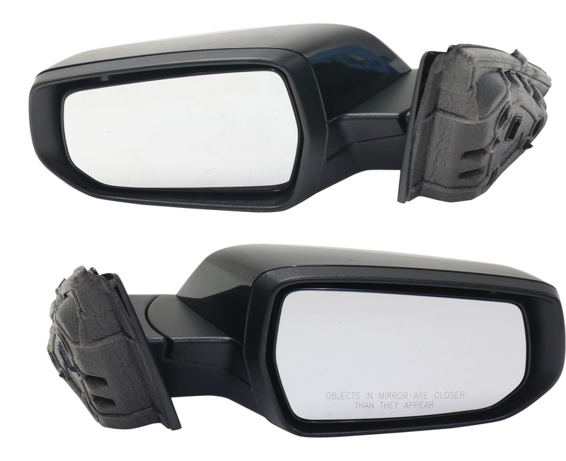 Mirror Pair/Set for Chevrolet Malibu 2016-2019 Hybrid/LT Models - Right (Passenger) and Left (Driver) Side, Power, Manual Folding, Heated, Paintable, with Signal Light, without Memory or Lane Change Assist, Replacement