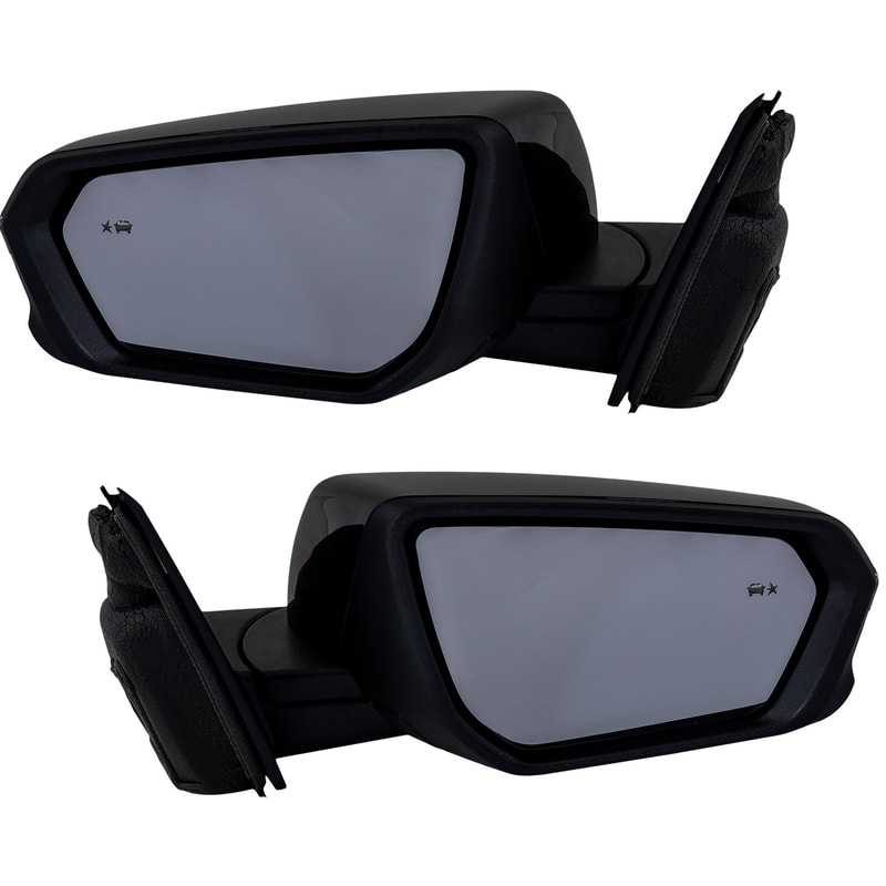 Power Heated Mirror Pair/Set for GMC Terrain/Chevrolet Equinox 2018-2023, Right (Passenger) and Left (Driver), Manual Folding, Paintable, with Blind Spot Detection and Signal Light, Excludes Denali Model - Replacement