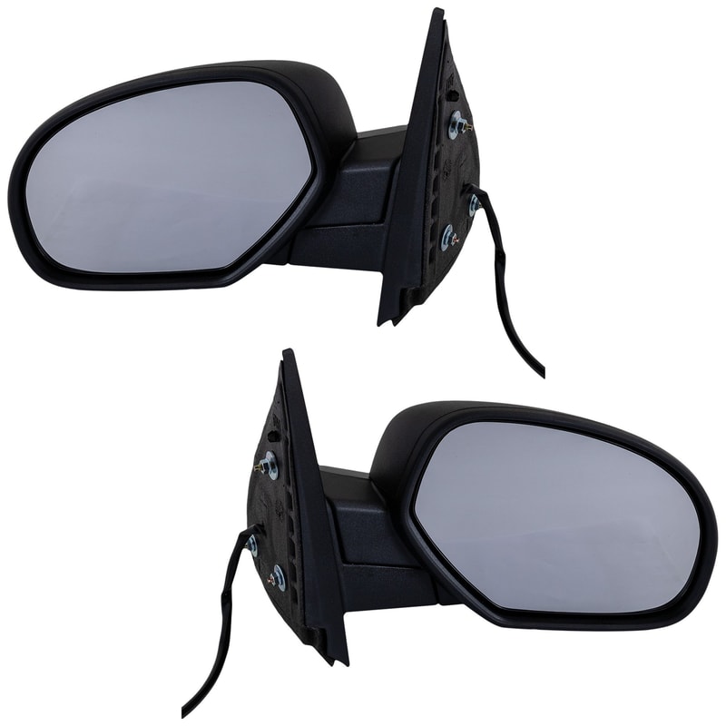 Mirror Pair/Set for Chevrolet Silverado/GMC Sierra 2500 HD/3500 HD (2007-2014/2007-2010), Right (Passenger) and Left (Driver), Non-Towing, Power Operated, Manual Folding, Non-Heated, Textured, w/o Signal Light Replacement