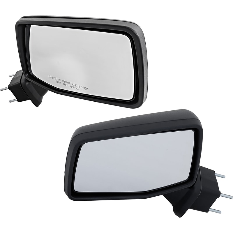 Mirror Pair/Set for GMC Sierra 1500 2019-2023, Right (Passenger) and Left (Driver), Non-Towing, Manually Adjustable, Manual Folding, Non-Heated, Textured, Base Model Replacement
