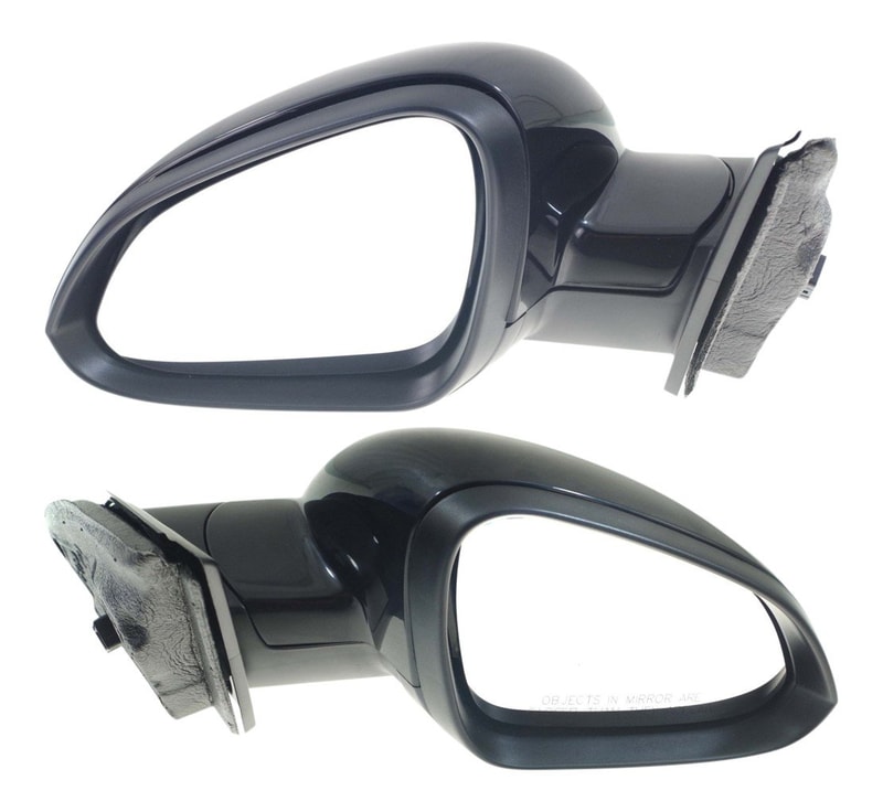 Mirror Pair/Set for Buick Regal 2011-2013, Right (Passenger) and Left (Driver), Power Adjustable, Manual Folding, Heated, Paintable, Without Signal Light, Replacement