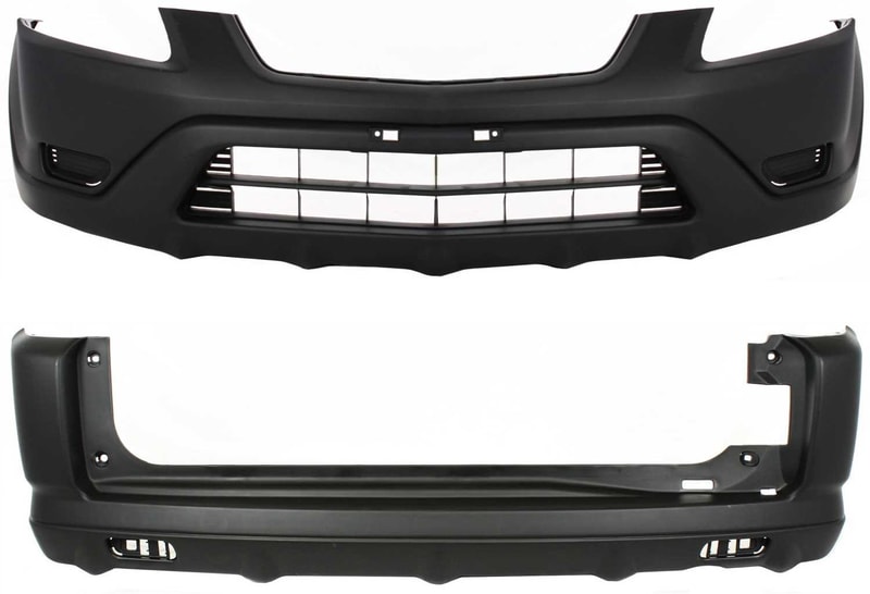Front and Rear Bumper Cover Set for Honda CR-V 2002-2004, Textured, USA Built, Replacement