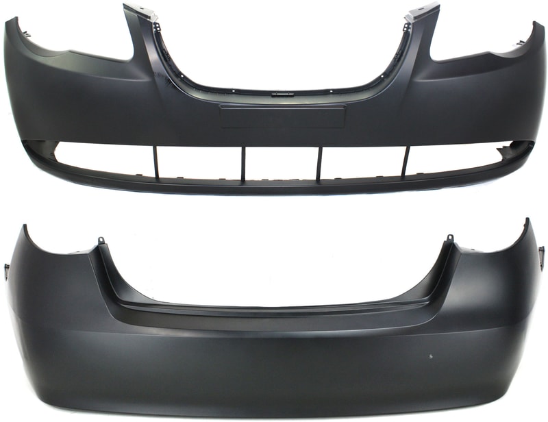 Front and Rear Bumper Cover Set for 2007-2010 Hyundai Elantra Sedan, Primed (Ready to Paint) Replacement