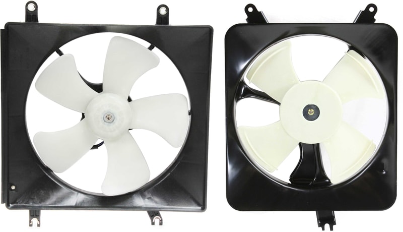 Cooling Fan Assembly Set for 1994-1997 Honda Accord, Set of 2, Includes A/C Fan and Radiator Fan Shroud Assembly for 4 Cylinder Engine, Replacement