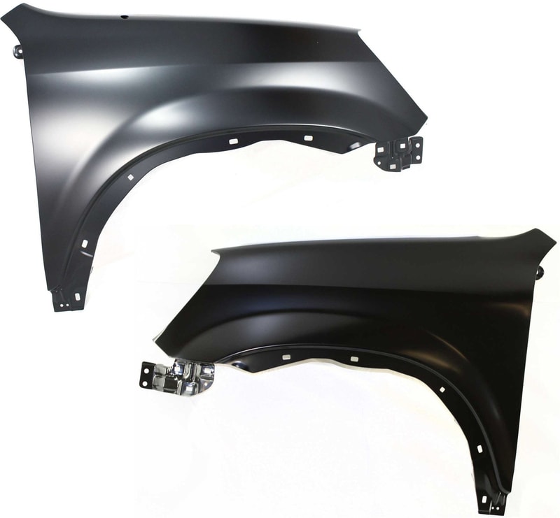 Pair/Set - Front Fenders for Honda CR-V 2002-2006 Right (Passenger) and Left (Driver), Primed (Ready to Paint), without Signal Light Holes, with Antenna Hole Replacement