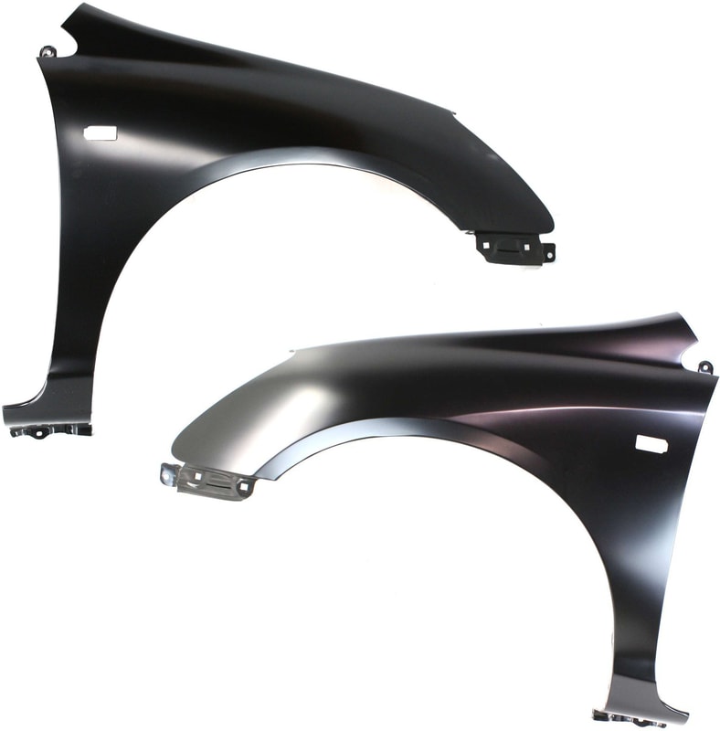 Front Fender Pair/Set for 2002-2005 Honda Civic Hatchback, Right (Passenger) and Left (Driver), Primed (Ready to Paint) Replacement