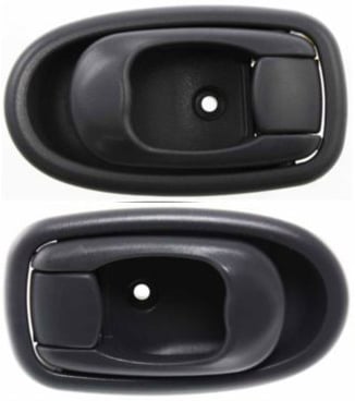 Front Door Handle Assembly Pair/Set for Hyundai Elantra 1996-1998, Includes Right (Passenger) and Left (Driver) Handles, Inside Placement, Dark Gray, Equivalent to Rear Replacement
