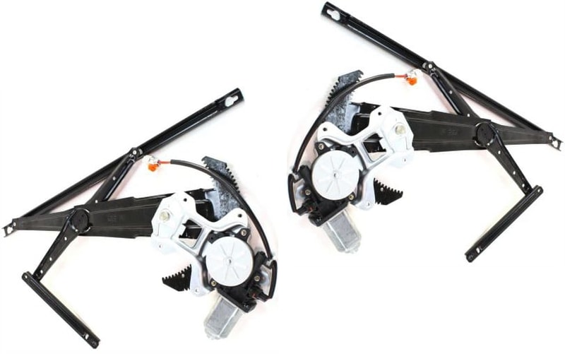 Front Window Regulator Pair/Set for 1992-1995 Honda Civic, Right (Passenger) and Left (Driver) Side, Power with Motor, 2-Door Design, Replacement