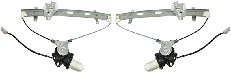 Front Window Regulator and Motor Pair/Set for 2001-2005 Honda Civic/2001 EL Sedan, Power, Right (Passenger) and Left (Driver), Replacement