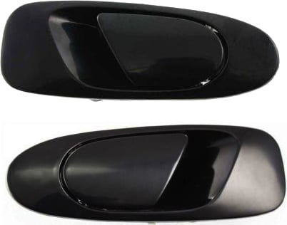 Rear Exterior Door Handle Pair/Set for 1992-1995 Honda Civic Right (Passenger) and Left (Driver), Textured Black without Key Hole, Replacement