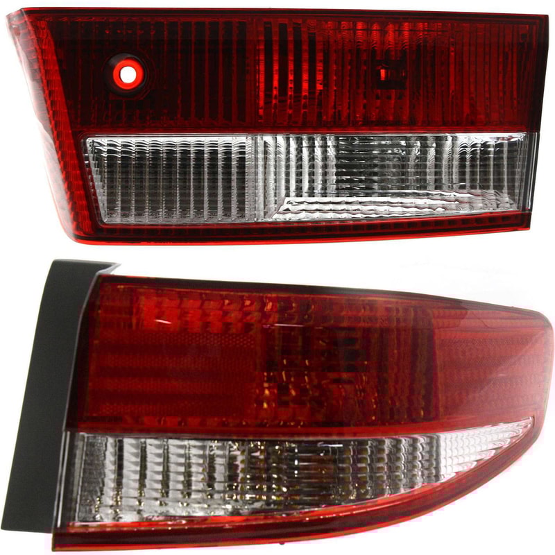 Right (Passenger) Inner and Outer Tail Light Assembly Set for 2003-2004 Honda Accord Sedan - Replacement