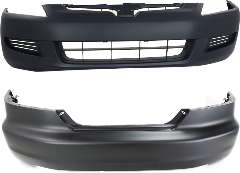 Front and Rear Bumper Cover for 2003-2005 Honda Accord, 2-Piece Set, Primed (Ready to Paint), Suitable for 4 Cylinder Coupe - Replacement