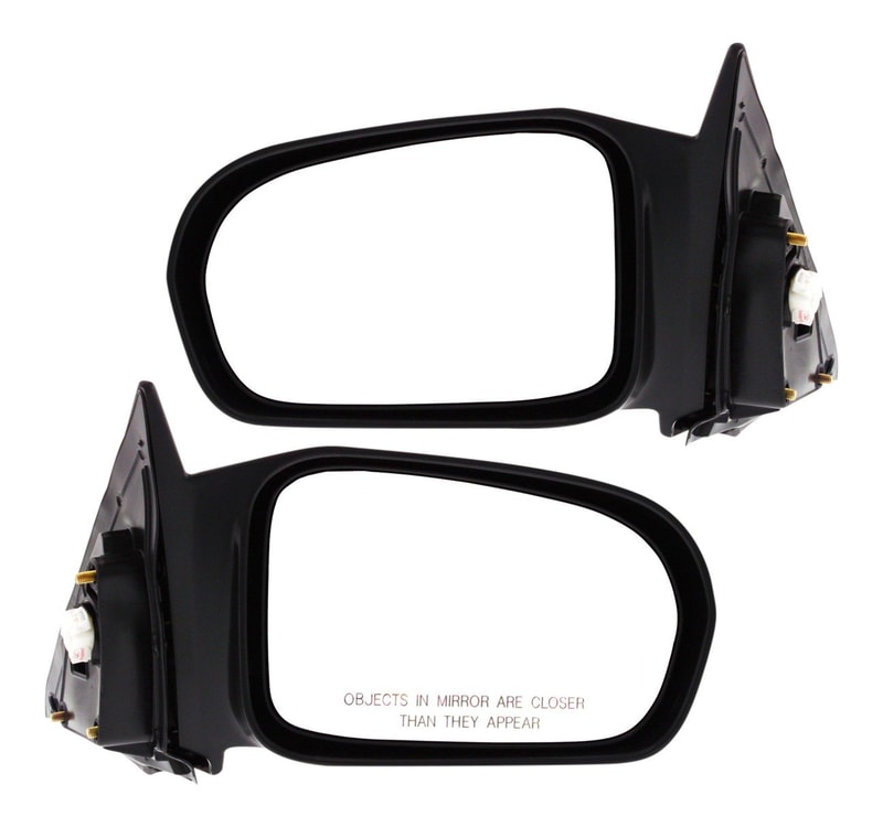 Power Mirror Pair/Set for 2001-2005 Honda Civic HX/LX Coupe Models, USA Built Vehicle, Right (Passenger) and Left (Driver), Non-Folding, Heated, Paintable, w/o Auto Dimming, Blind Spot Detection, Memory, Signal Light Replacement