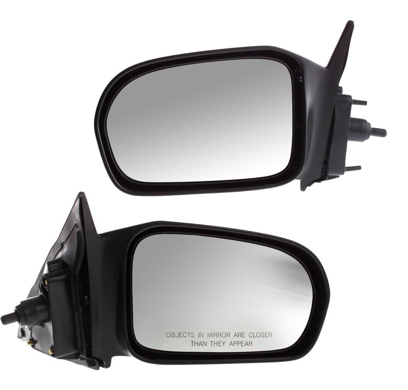 Manual Remote Non-Folding, Non-Heated, Textured Mirror Pair/Set for 2001-2004 Honda Civic DX Coupe Model, Right (Passenger) and Left (Driver), w/o Auto Dimming, BSD, Memory, Signal Light Replacement