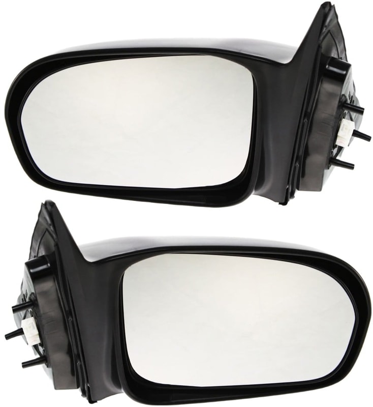 Power Mirror Pair/Set for 2001-2005 Honda Civic Sedan, includes Right (Passenger) and Left (Driver) Side, Non-Folding, Heated, Paintable, without Auto Dimming, Blind Spot Detection, Memory, and Signal Light Replacement