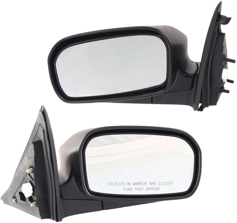 Mirror Pair/Set for 2003-2005 Honda Civic Hybrid Model, Right (Passenger) and Left (Driver), Power, Manual Folding, Non-Heated, Paintable, Without Auto Dimming, Blind Spot Detection, Memory, Signal Light Replacement