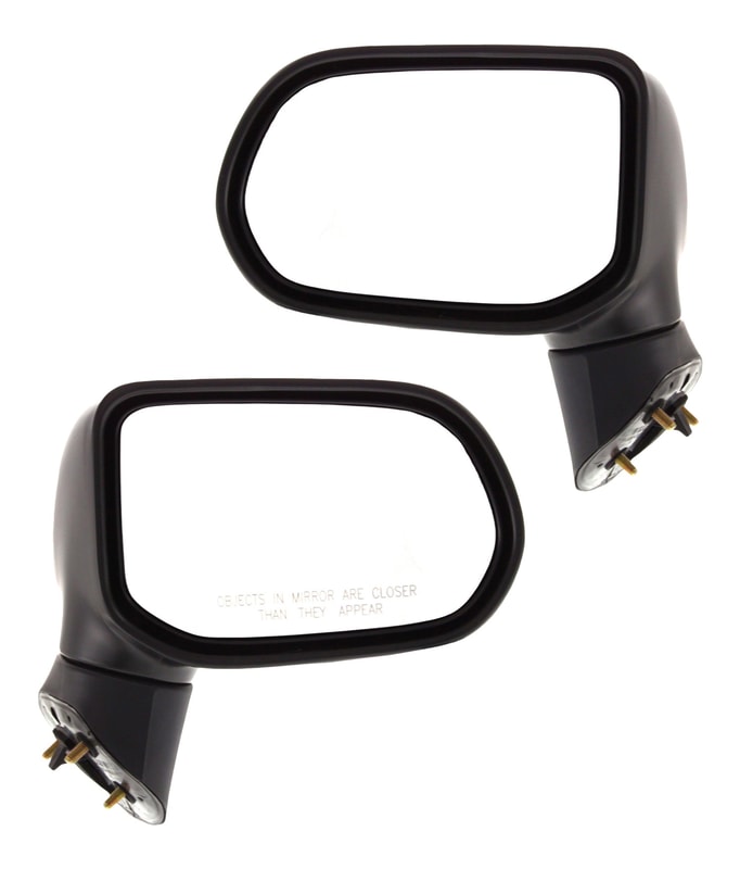 Manual Adjust and Folding Mirror Pair/Set for 2006-2011 Honda Civic Sedan (Excluding Hybrid), Left (Driver) and Right (Passenger), Non-Heated, Textured, Without Auto Dimming, Blind Spot Detection, Memory, and Signal Light, Japan/USA Built Vehicle Replacement.