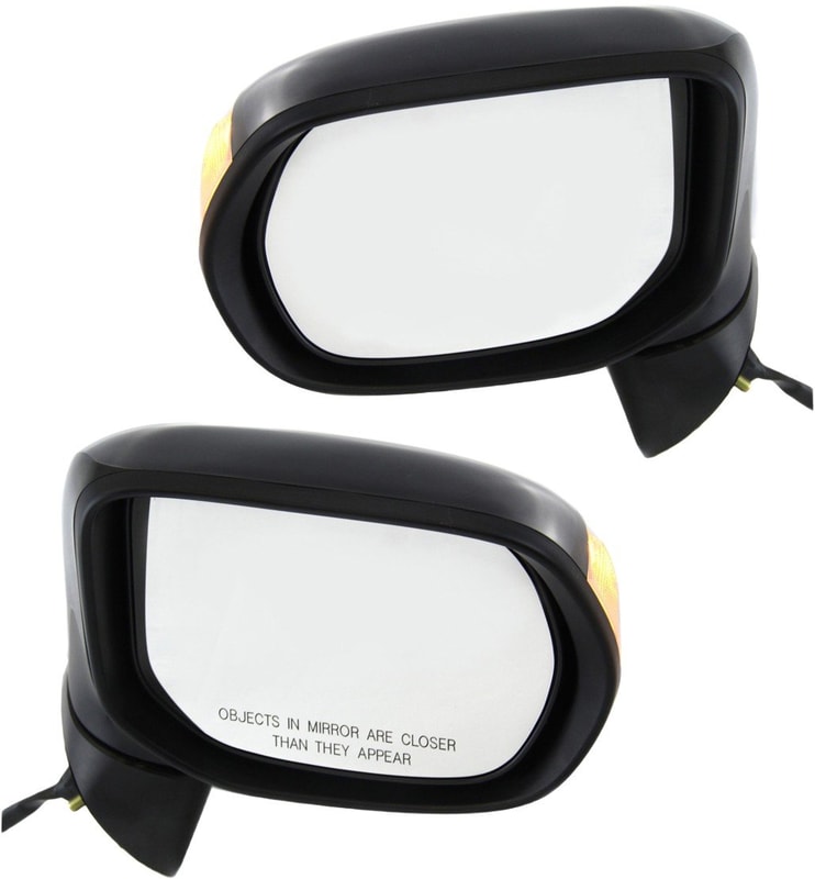 Mirror Pair/Set for Honda Civic 2006-2011 Hybrid Model, Right (Passenger) and Left (Driver), Power, Manual Folding, Non-Heated, Paintable, w/ In-Housing Signal Light, w/o Auto Dimming, BSD, or Memory Replacement