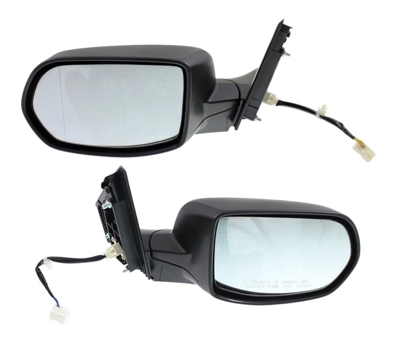 Power Mirror Pair/Set for Honda CR-V LX/SE 2012-2016 Models, Right (Passenger) and Left (Driver), Manual Folding, Non-Heated, Textured, without Auto Dimming, Blind Spot Detection, Memory and Signal Light Replacement