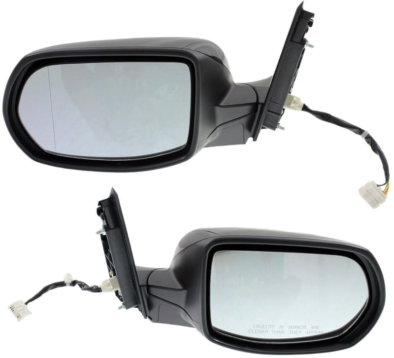 Mirror Pair/Set for Honda CR-V 2012-2014, Right (Passenger) and Left (Driver), Power Adjustable, Manual Folding, Heated, Paintable, EX-L Model, Without Auto Dimming, Blind Spot Detection, Memory, Signal Light Replacement