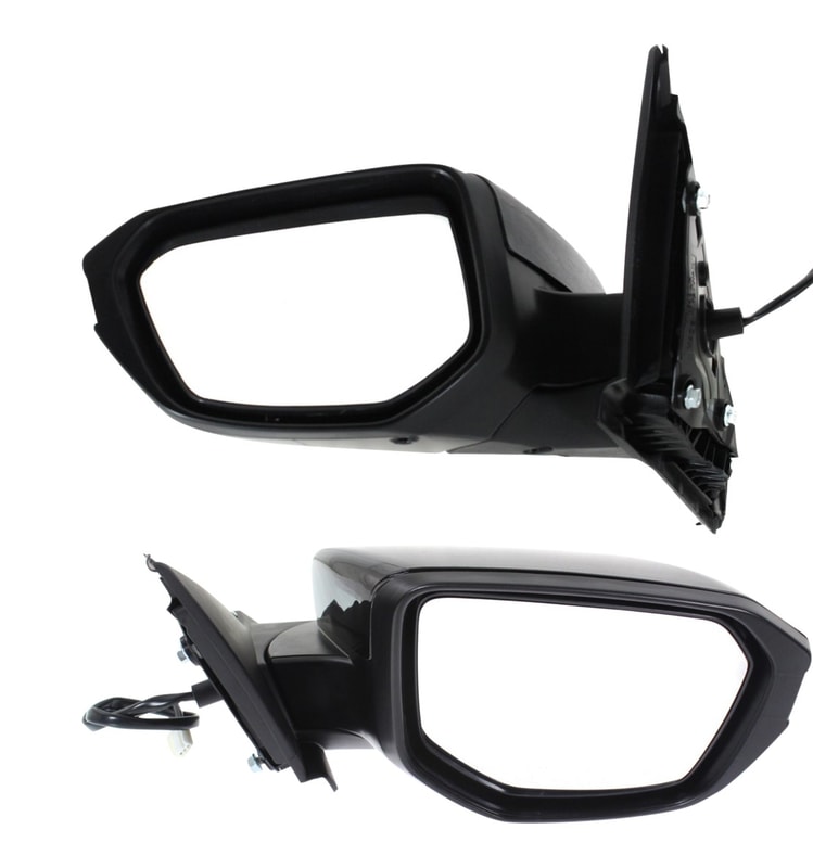 Mirror Pair/Set for Honda Civic 2016-2021, Right (Passenger) & Left (Driver), Power Adjust, Manual Folding, Non-Heated, Paintable, without Auto Dimming, Blind Spot Detection, Memory, Signal Light, Replacement
