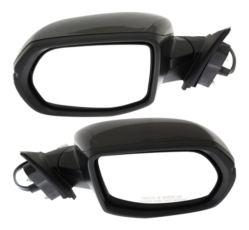 Mirror Pair/Set for 2016-2018 Honda HR-V EX/EX-L Models, Right (Passenger) and Left (Driver), Power Operated, Manual Folding, Heated, with Signal Light, Paintable Replacement