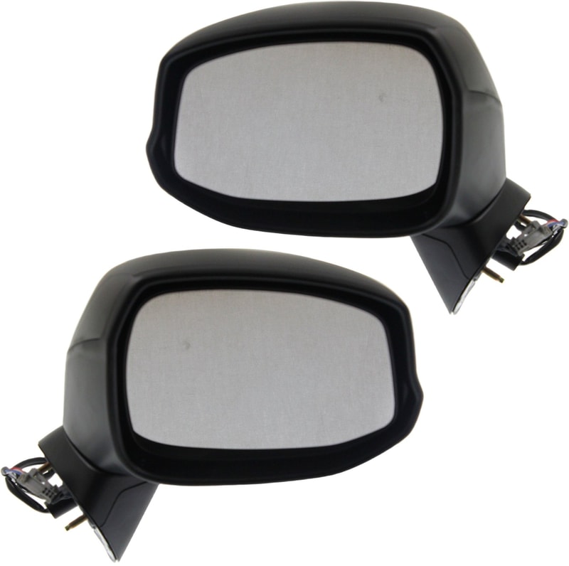 Power Mirror Pair/Set for 2012-2013 Honda Civic with Manual Folding, Heated, Textured, Right (Passenger) and Left (Driver), without Auto Dimming, Blind Spot Detection, Memory, Signal Light Replacement