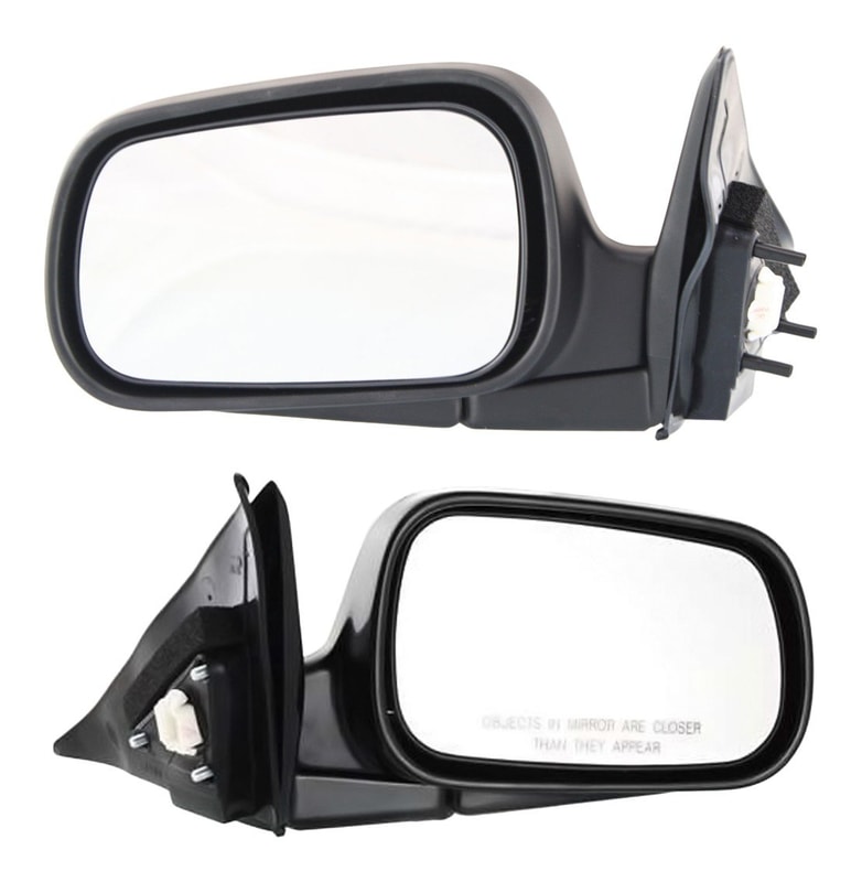Power Mirror Pair/Set for 1994-1997 Honda Accord, Right (Passenger) and Left (Driver), Manual Folding, Non-Heated, Paintable, Sedan/Wagon, USA Built Vehicle Replacement