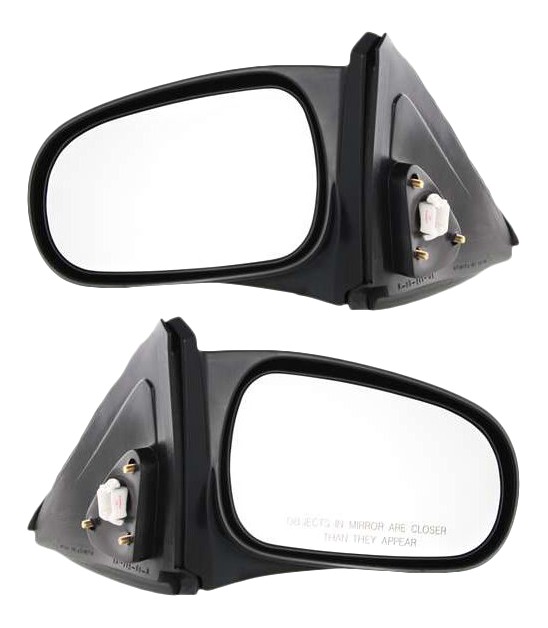 Power Mirror Pair/Set for 1996-2000 Honda Civic, Right (Passenger) and Left (Driver), Non-Folding, Heated, Textured, without Auto Dimming or Memory, Blind Spot Detection, Signal Light, Coupe/Hatchback Replacement