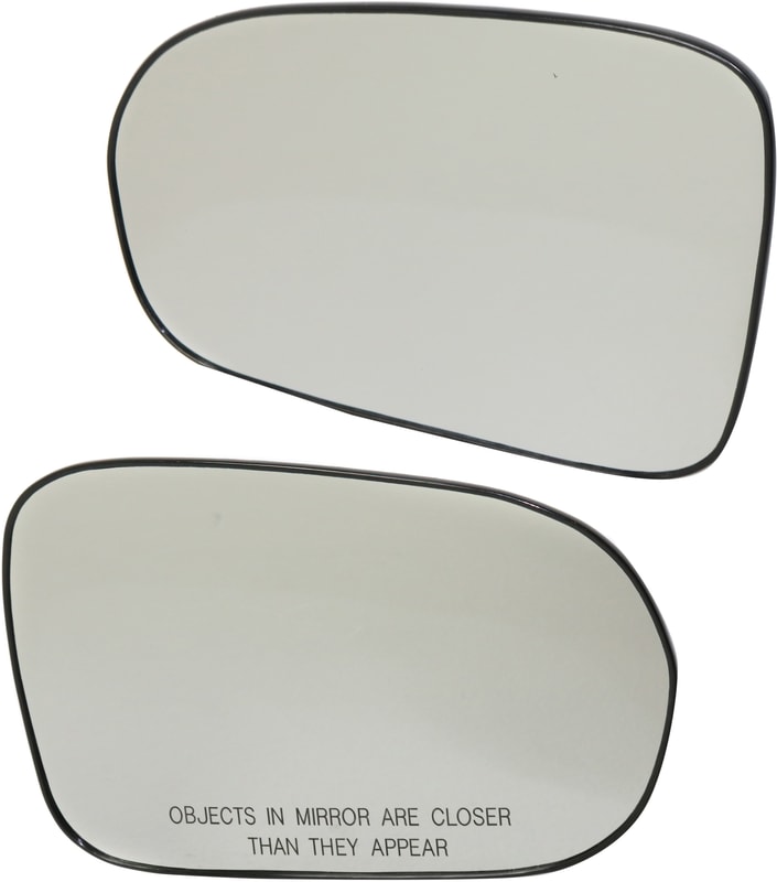 Mirror Glass Replacement Pair/Set for Honda Civic 2001-2005, Right (Passenger) and Left (Driver), Non-Heated, Coupe/Sedan, Excluding Hybrid Model, with Backing Plate