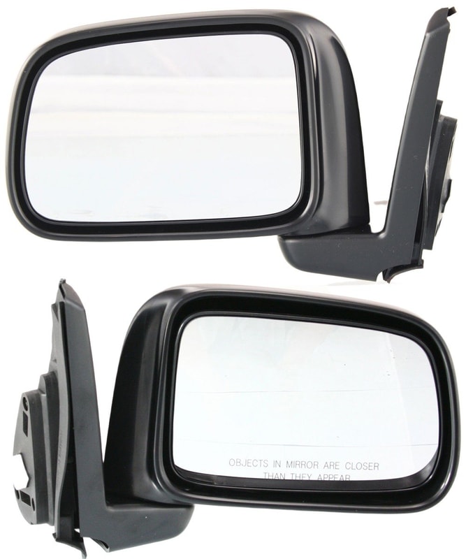 Power Mirror Pair/Set for 1997-2001 Honda CR-V, Right (Passenger) and Left (Driver) Side, Manual Folding, Non-Heated, Paintable Replacement