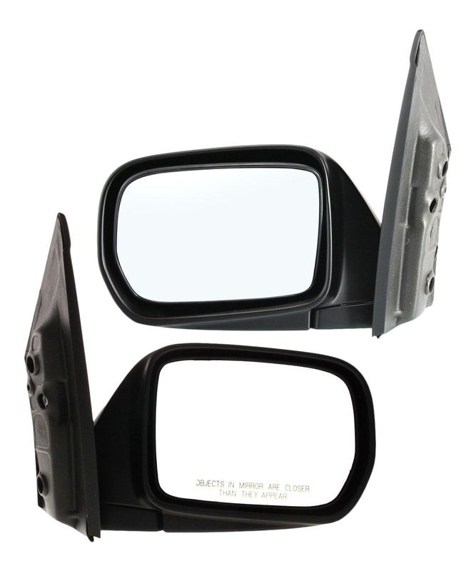 Manual Adjusting Non-Heated Textured Mirror Pair/Set for 1999-2004 Honda Odyssey, Right (Passenger) and Left (Driver) Side, Manual Folding, Replacement