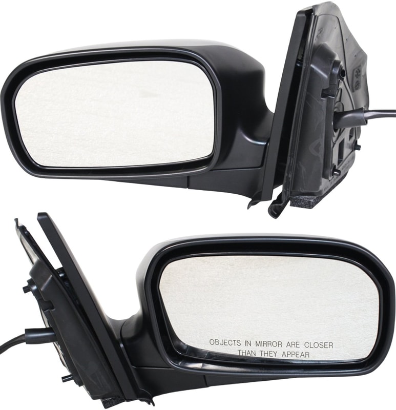 Power Mirror Pair/Set for 2002-2005 Honda Civic, Right (Passenger) and Left (Driver), Manual Folding, Non-Heated, Textured, Without Auto Dimming, Blind Spot Detection, Memory, Signal Light Replacement