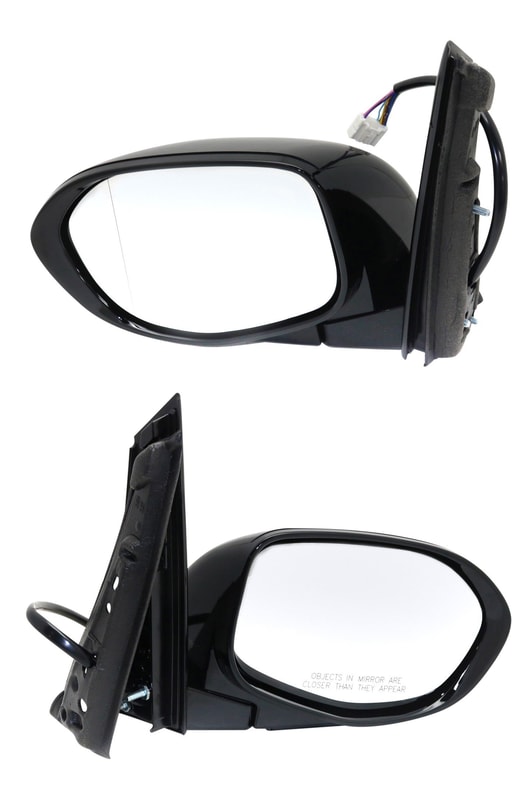 Mirror Pair/Set for 2014-2017 Honda Odyssey, Right (Passenger) and Left (Driver), Power, Manual Folding, Heated, Paintable, with Memory and Signal Light, without Side View Camera, for Touring/Touring Elite Models, Replacement