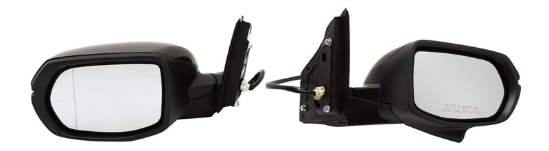 Mirror Pair/Set for 2016 Honda CR-V, Right (Passenger) and Left (Driver), Power Operated, Manual Folding, Heated, Without Auto-Dimming or Blind Spot Feature, In-Housing Signal Light, Non-Towing, Paintable Replacement