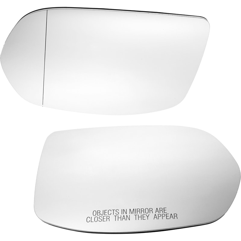 Pair/Set - Heated Mirror Glass for Honda CR-V (2012-2016) and Honda HR-V (2016-2018) with Backing Plate, Right (Passenger) and Left (Driver) Side, Replacement Set