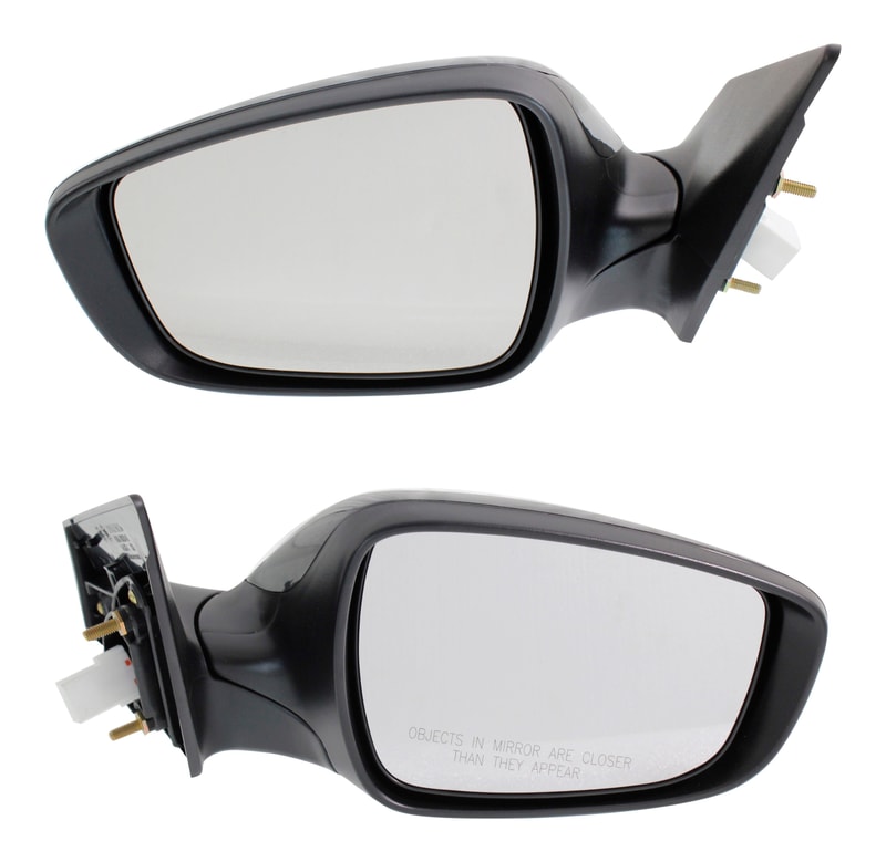 Mirror Pair/Set for Hyundai Elantra 2016-2016, Right (Passenger) and Left (Driver), Power, Manual Folding, Non-Heated, Paintable, w/o Auto Dimming, BSD, Memory, without Signal Light - Replacement