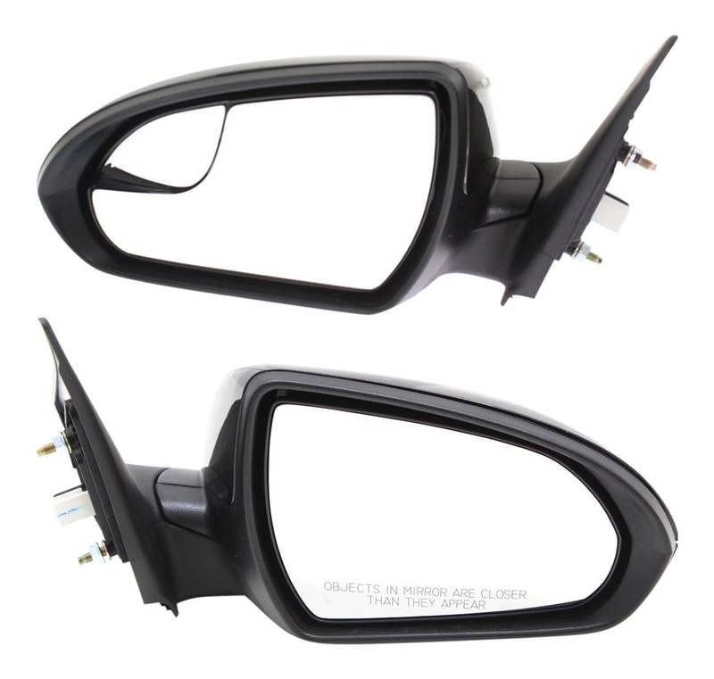 Mirror Pair/Set for 2017-2018 Hyundai Elantra, Right (Passenger) and Left (Driver), Power Adjustable, Manual Folding, Heated, Paintable, without Auto-Dimming or Signal Light, Blind Spot Glass, Non-Towing, No Memory, Replacement