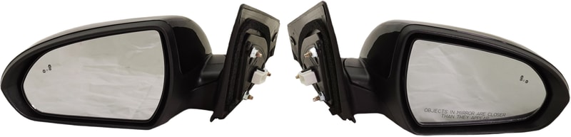 Mirror Pair/Set for 2017-2020 Hyundai Elantra, Right (Passenger) and Left (Driver), Power, Manual Folding, Heated, Paintable, with Blind Spot Detection in Glass, without Auto Dimming, Memory and Signal Light Replacement