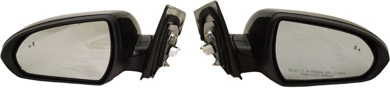 Mirror Pair/Set for 2017-2018 Hyundai Elantra, Right (Passenger) and Left (Driver), Power, Manual Folding, Heated, Paintable, With Blind Spot Detection in Glass, In-housing Signal Light, Memory, Without Auto Dimming Replacement